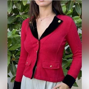 Ralph Lauren Red Blazer with Black Trim